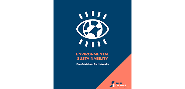 SHIFT Eco-guidelines for networks cover page with the environemental sustainability icon